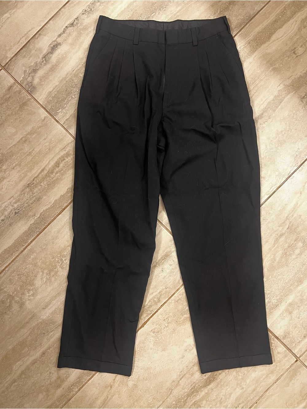 City Streets Men's Black Pleated Dress Pants